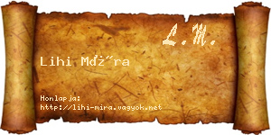 Lihi Míra névjegykártya